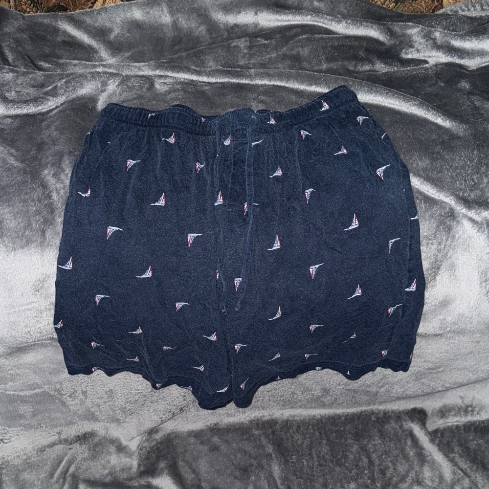 Croft & Barrow Dark Blue Sailboat Patterned Shorts